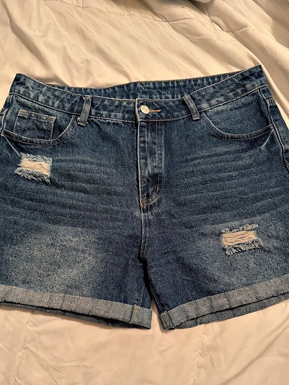 SHEIN Women's Distressed Denim Jean Shorts Size 12